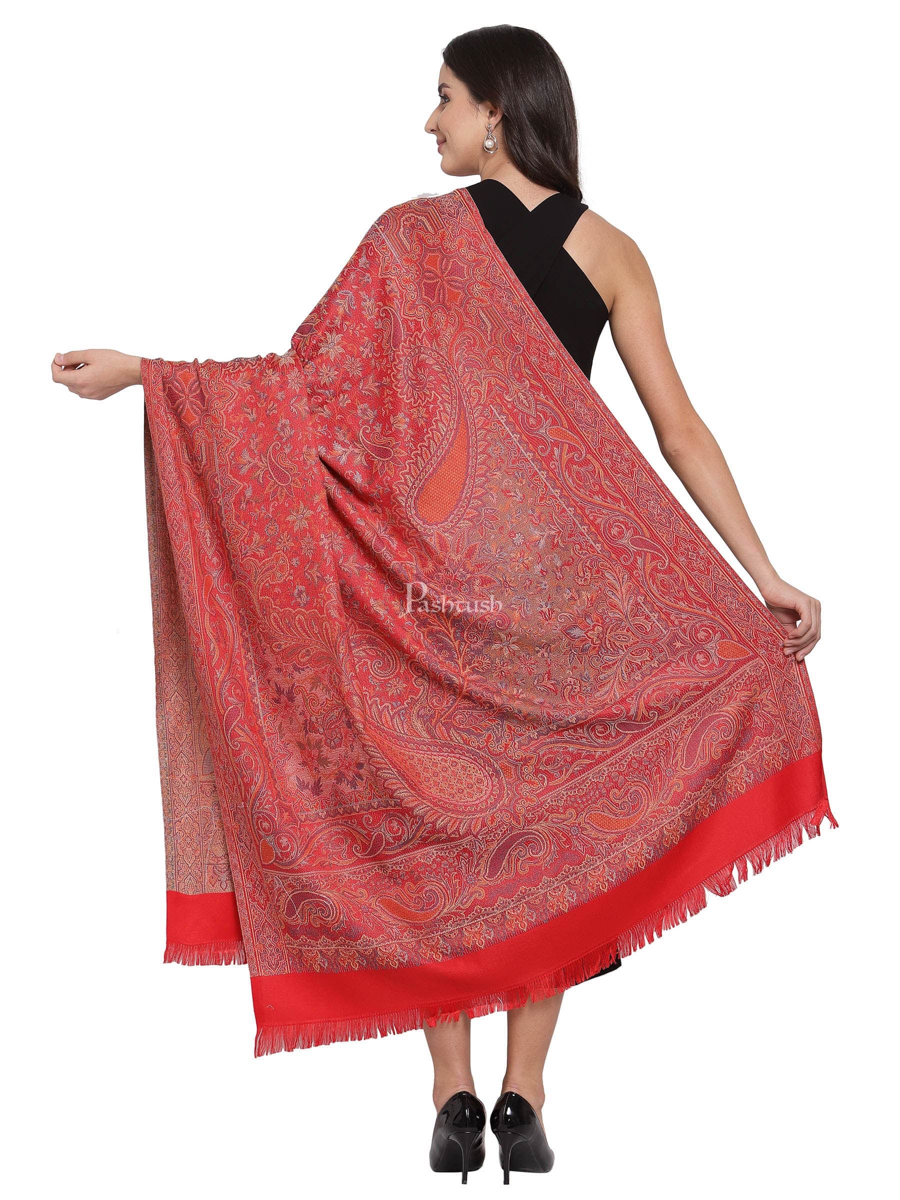 Pashtush India Womens Shawls Pashtush Women'S Jamawar Shawl, Red