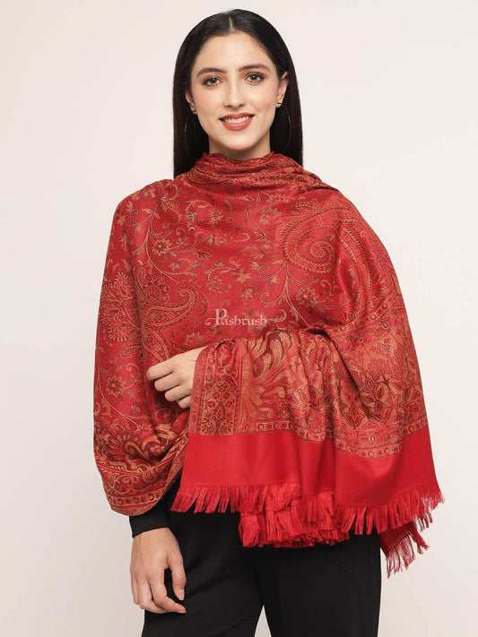 Pashtush India Womens Shawls Pashtush Women'S Jamawar Shawl, Red