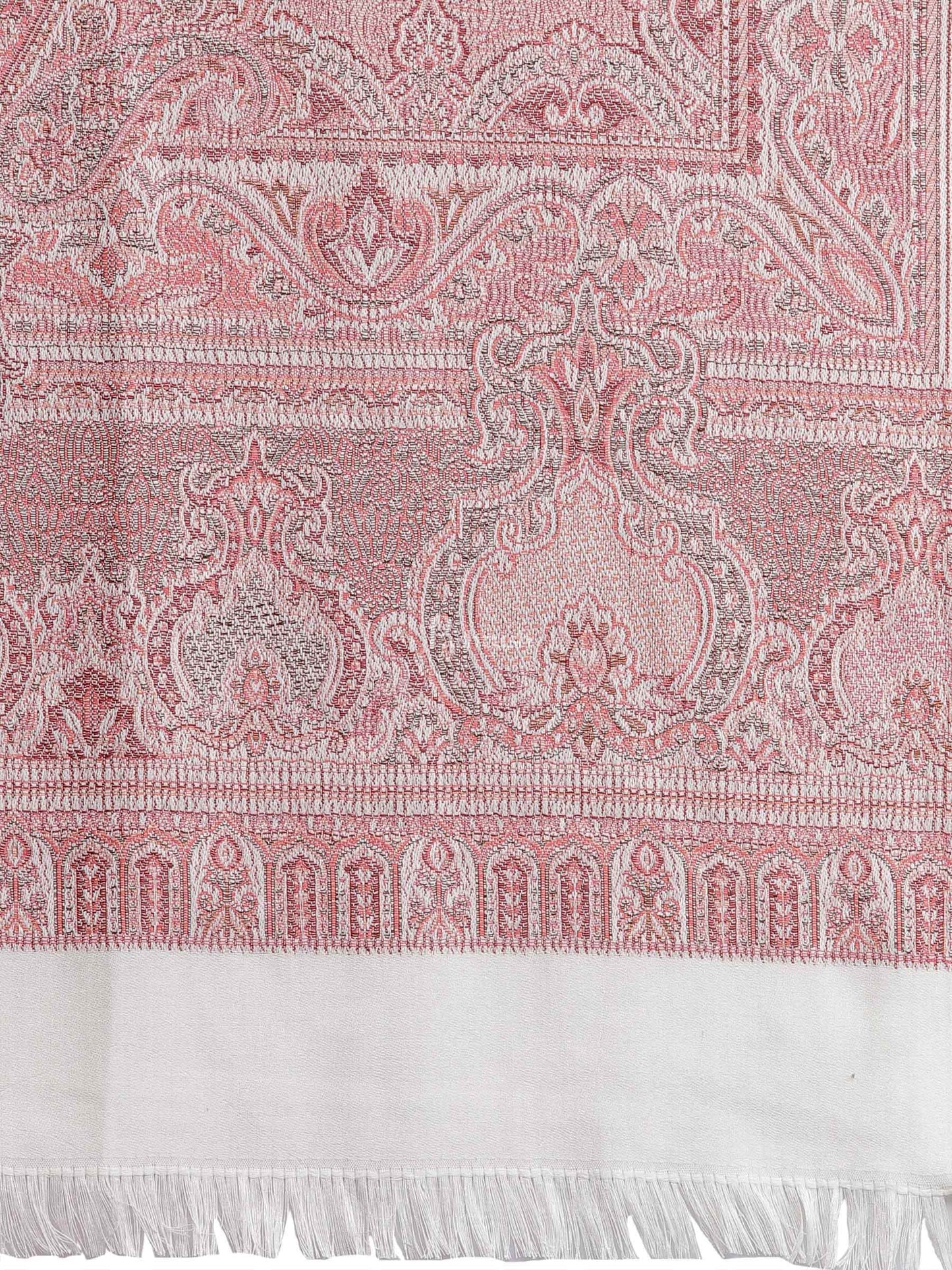 Pashtush India Womens Shawls Pashtush Women'S Jamawar Shawl, Salmon - Ivory