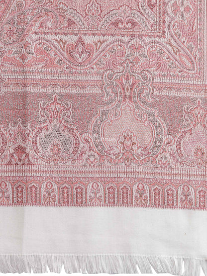 Pashtush India Womens Shawls Pashtush Women'S Jamawar Shawl, Salmon - Ivory