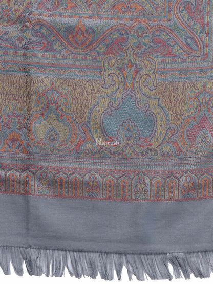 Pashtush India Womens Shawls Pashtush Women'S Jamawar Shawl, Slate Grey