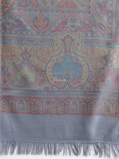 Pashtush India Womens Shawls Pashtush Women'S Jamawar Shawl, Slate Grey