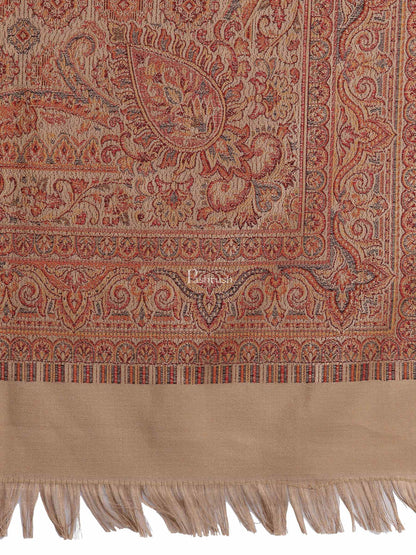 Pashtush India Womens Shawls Pashtush Women'S Jamawar Shawl, Soft And Warm Earthy Beige