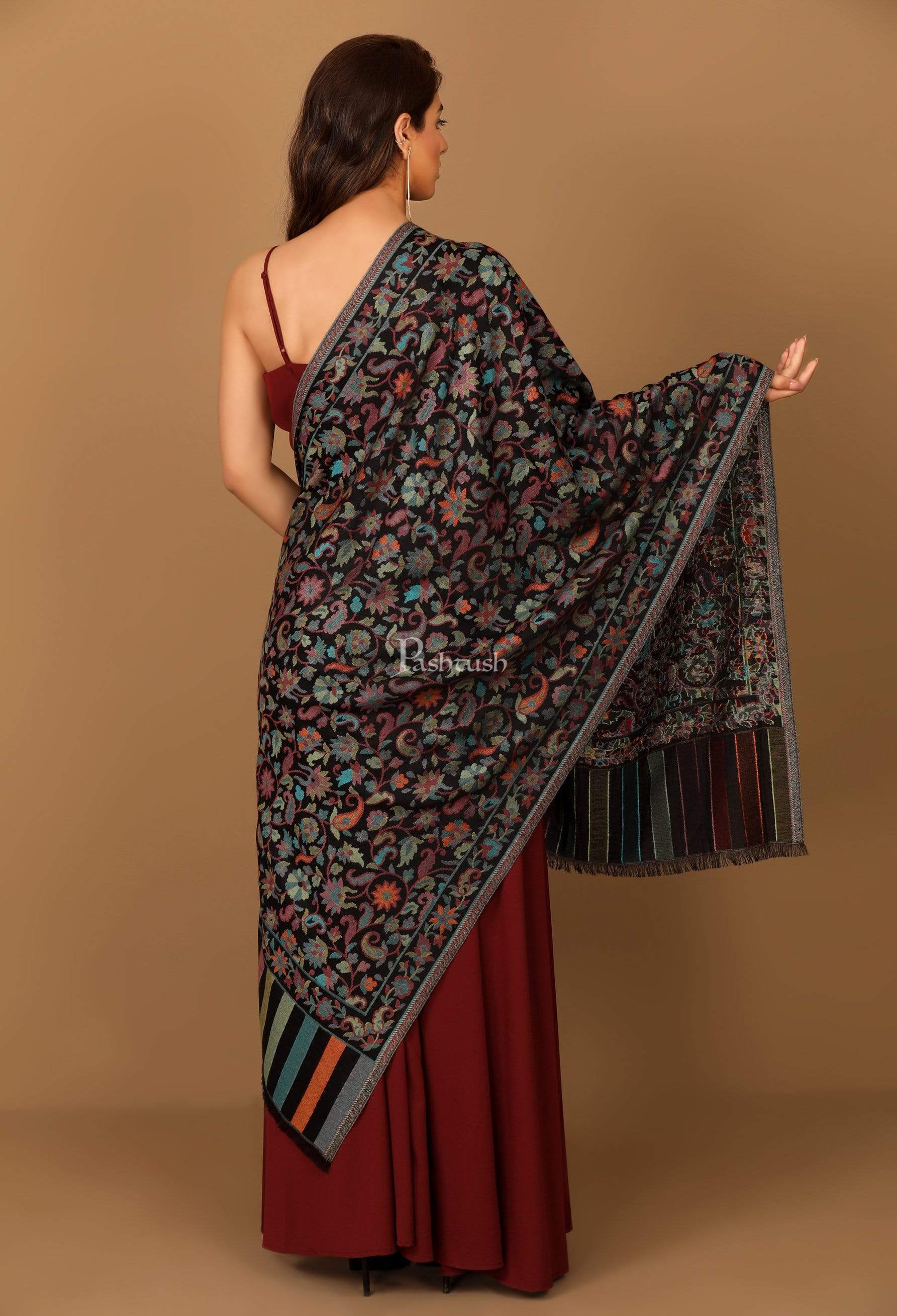 Pashtush Shawl Store Stole Pashtush Women's Kaani Design, Soft Bamboo Scarf, Casual Stoles - Multicoloured