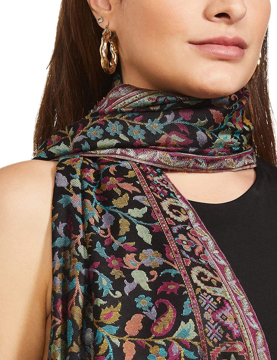 Pashtush India 70x200 PASHTUSH WOMEN'S KAANI DESIGN, SOFT BAMBOO SCARF, CASUAL STOLES - MULTICOLOURED