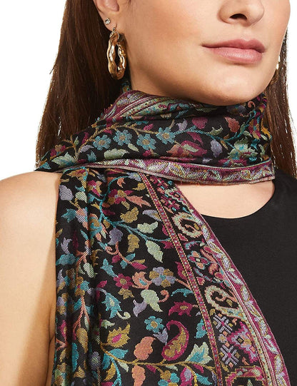 Pashtush India 70x200 PASHTUSH WOMEN'S KAANI DESIGN, SOFT BAMBOO SCARF, CASUAL STOLES - MULTICOLOURED