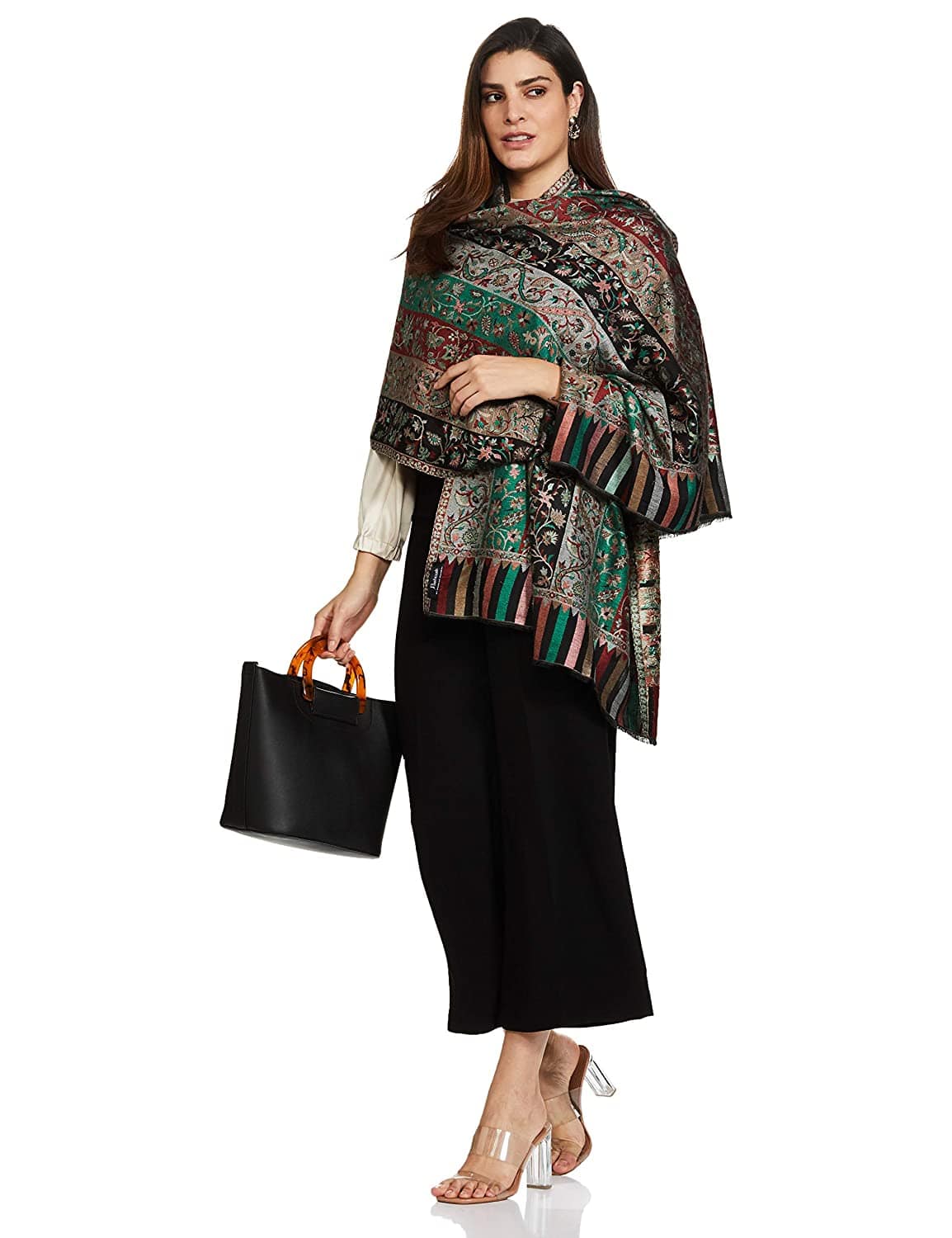 Pashtush India 70x200 Pashtush Women's Kaani Design, Soft Bamboo Scarf, Casual Stoles, Wraps