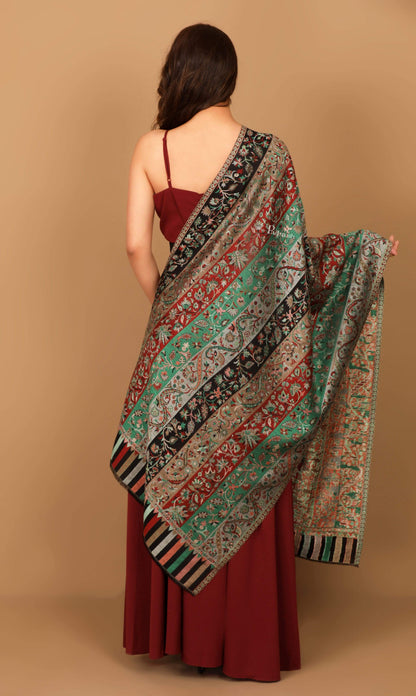 Pashtush India 70x200 Pashtush Women's Kaani Design, Soft Bamboo Scarf, Casual Stoles, Wraps