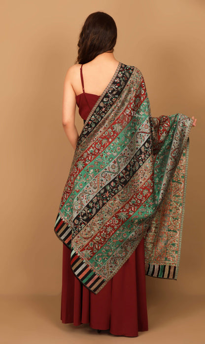 Pashtush India 70x200 Pashtush Women's Kaani Design, Soft Bamboo Scarf, Casual Stoles, Wraps