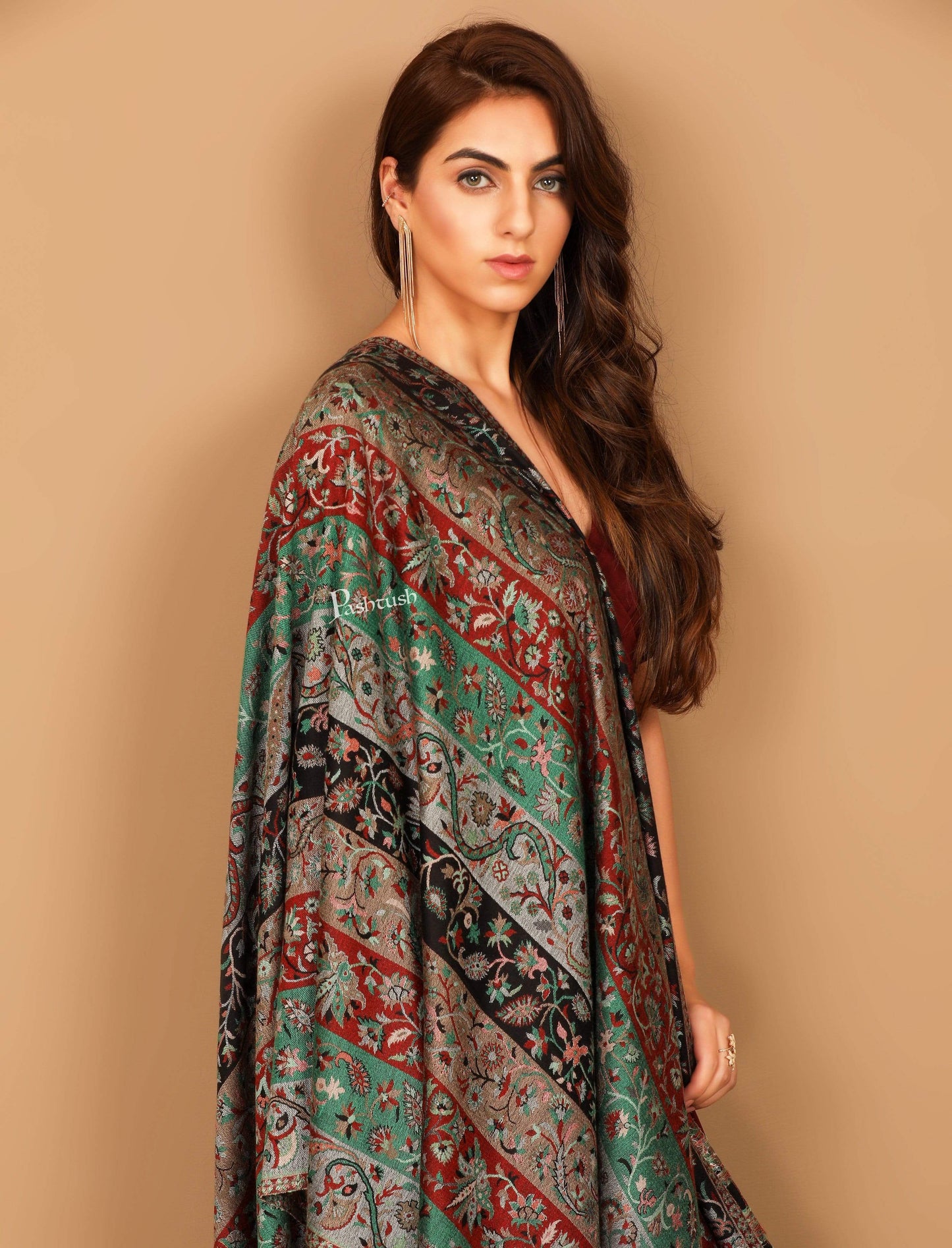 Pashtush India 70x200 Pashtush Women's Kaani Design, Soft Bamboo Scarf, Casual Stoles, Wraps