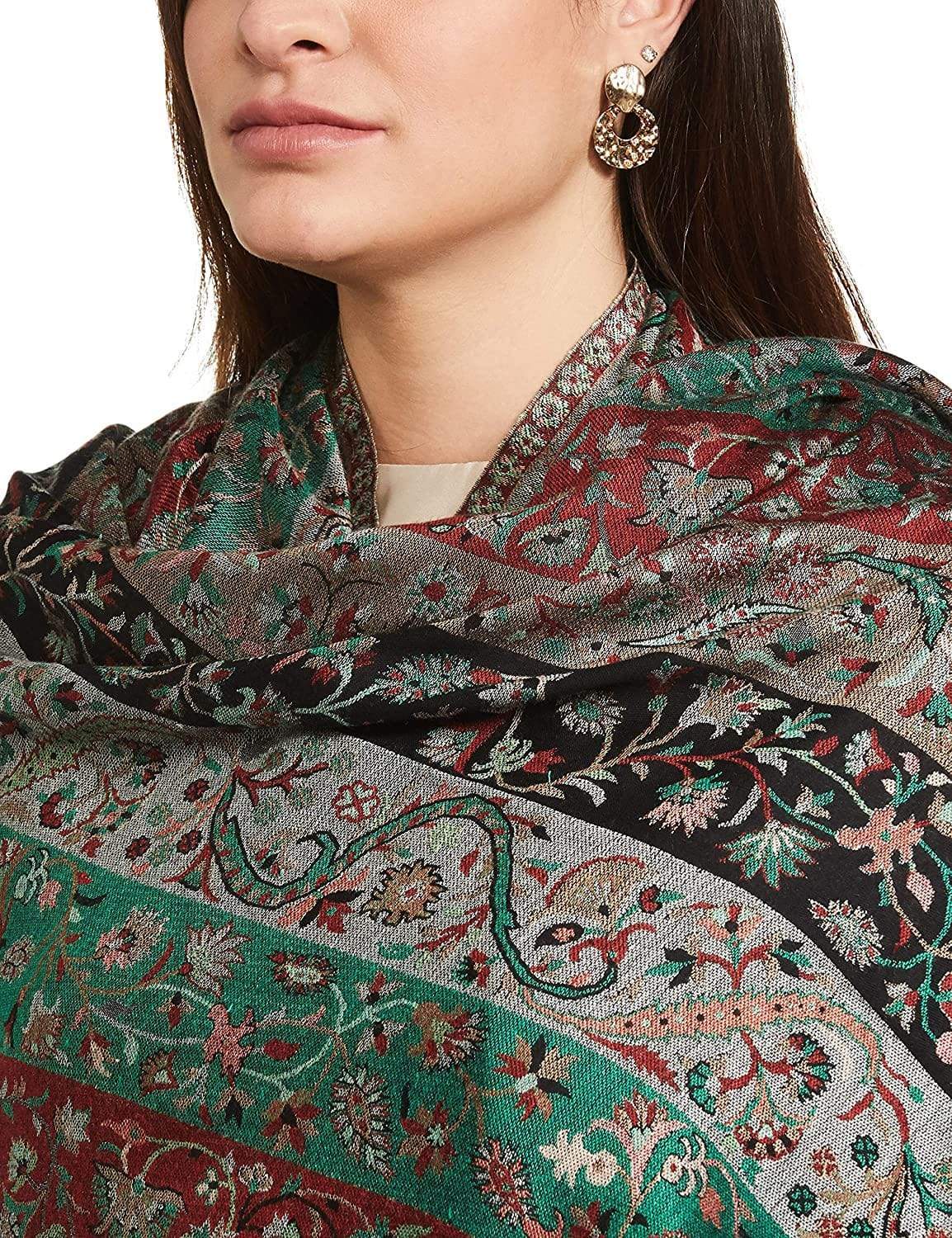 Pashtush India 70x200 Pashtush Women's Kaani Design, Soft Bamboo Scarf, Casual Stoles, Wraps