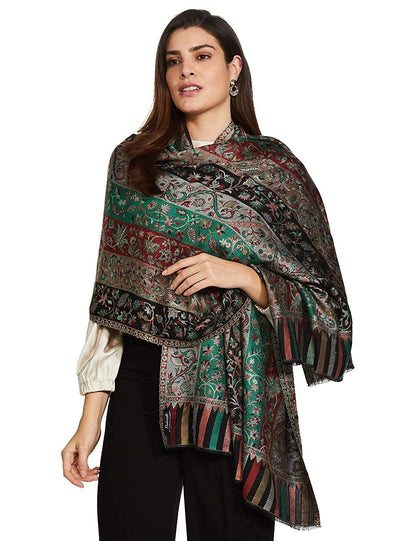 Pashtush India 70x200 Pashtush Women's Kaani Design, Soft Bamboo Scarf, Casual Stoles, Wraps