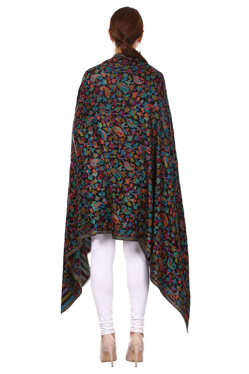 Pashtush Women'S Ethnic Design, Soft Bamboo Scarf, Casual Stoles, Wraps (Soft Bamboo) Black