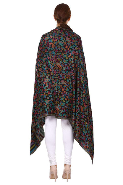Pashtush Women'S Ethnic Design, Soft Bamboo Scarf, Casual Stoles, Wraps (Soft Bamboo) Black