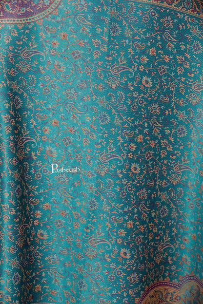 Pashtush India 100x200 Pashtush Women's Kashmiri Jamawar Shawl, Arabic Blue