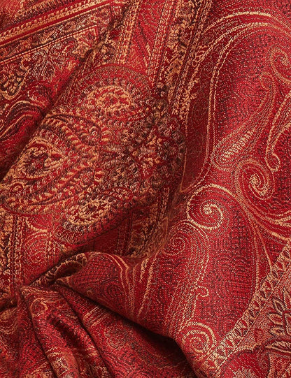 Pashtush India 100x200 Pashtush Women's Kashmiri Jamawar Shawl, Deep Maroon