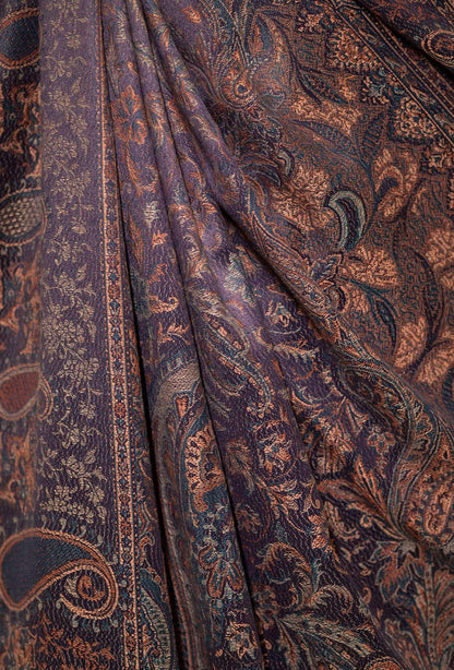 Pashtush India 100x200 Pashtush Women's Kashmiri Jamawar Shawl, Navy blue