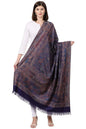 Pashtush India 100x200 Pashtush Women's Kashmiri Jamawar Shawl, Navy blue