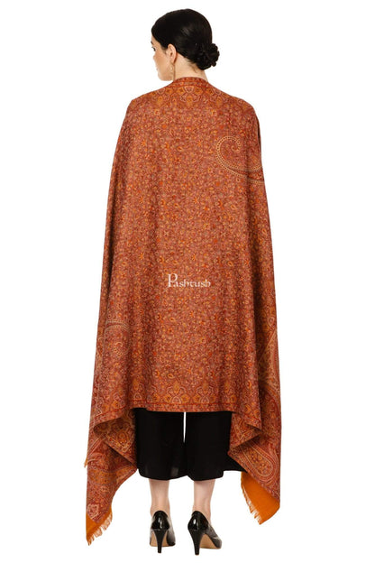 Pashtush India 100x200 Pashtush Women's Kashmiri Jamawar Shawl, Rust
