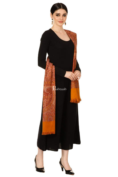Pashtush India 100x200 Pashtush Women's Kashmiri Jamawar Shawl, Rust