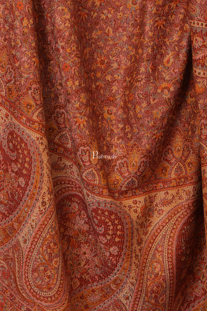 Pashtush India 100x200 Pashtush Women's Kashmiri Jamawar Shawl, Rust