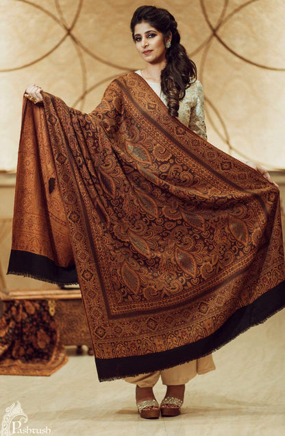 Pashtush Women'S Jamawar Shawl With Crystal Work Shawl, Faux Pashmina