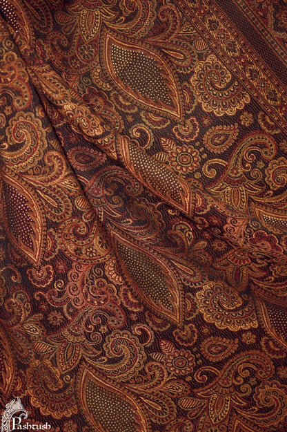 Pashtush Women'S Jamawar Shawl With Crystal Work Shawl, Faux Pashmina