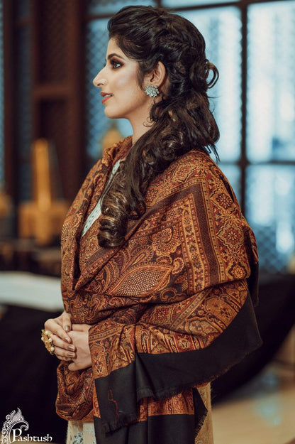 Pashtush India Shawl Pashtush Women's Kashmiri Jamawar Shawl with Crystal Work Shawl, Faux Pashmina