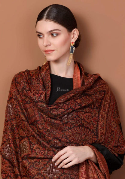 Pashtush India Shawl Pashtush Women's Kashmiri Jamawar Shawl with Crystal Work Shawl, Faux Pashmina