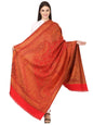 Pashtush India 100x200 Pashtush Women's Kashmiri Shawl, Faux Pashmina Design, Bright Red