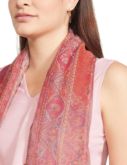Pashtush India 100x200 Pashtush Women's Kashmiri Shawl, Faux Pashmina Design, Fuchsia