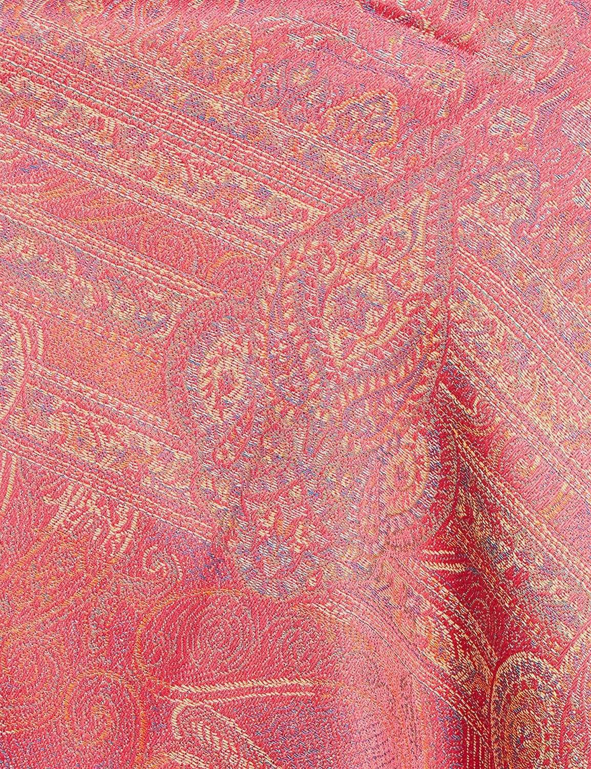 Pashtush India 100x200 Pashtush Women's Kashmiri Shawl, Faux Pashmina Design, Fuchsia