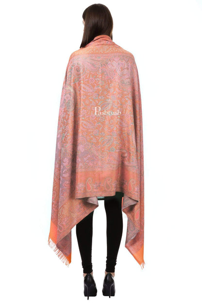 Pashtush India 100x200 Pashtush Women's Kashmiri Shawl, Faux Pashmina Design, Light Amber