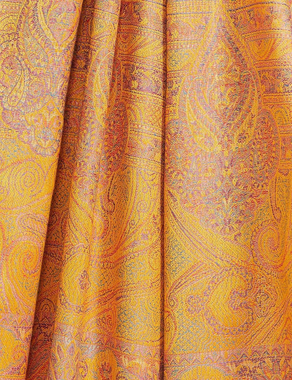 Pashtush India 100x200 Pashtush Women's Kashmiri Shawl, Faux Pashmina Design, Mustard