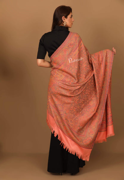 Pashtush India Shawl Pashtush Women's Kashmiri Shawl, Faux Pashmina Design, Peach