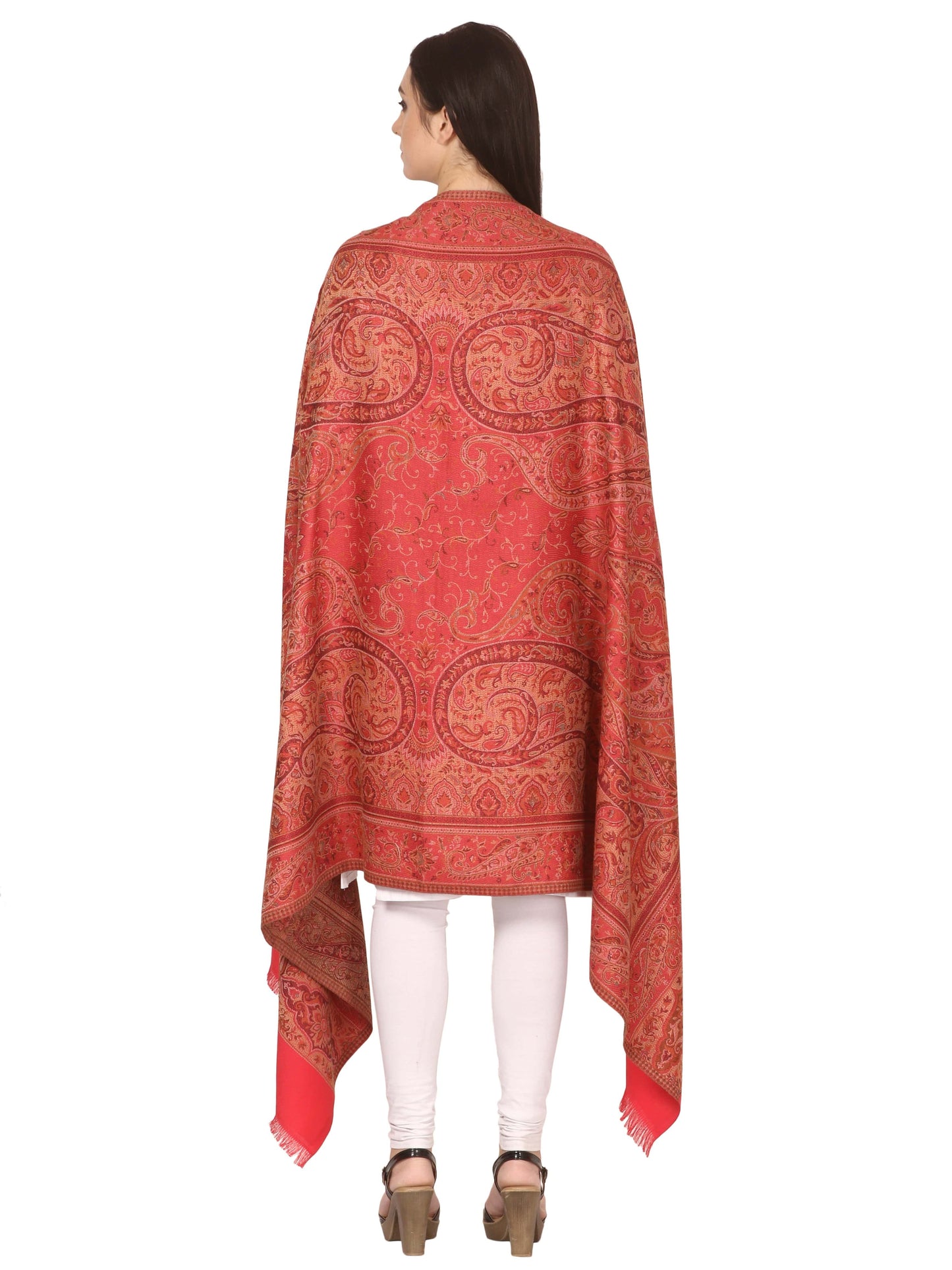 Pashtush India 100x200 Pashtush Women's Kashmiri Shawl, Faux Pashmina Design, Pink