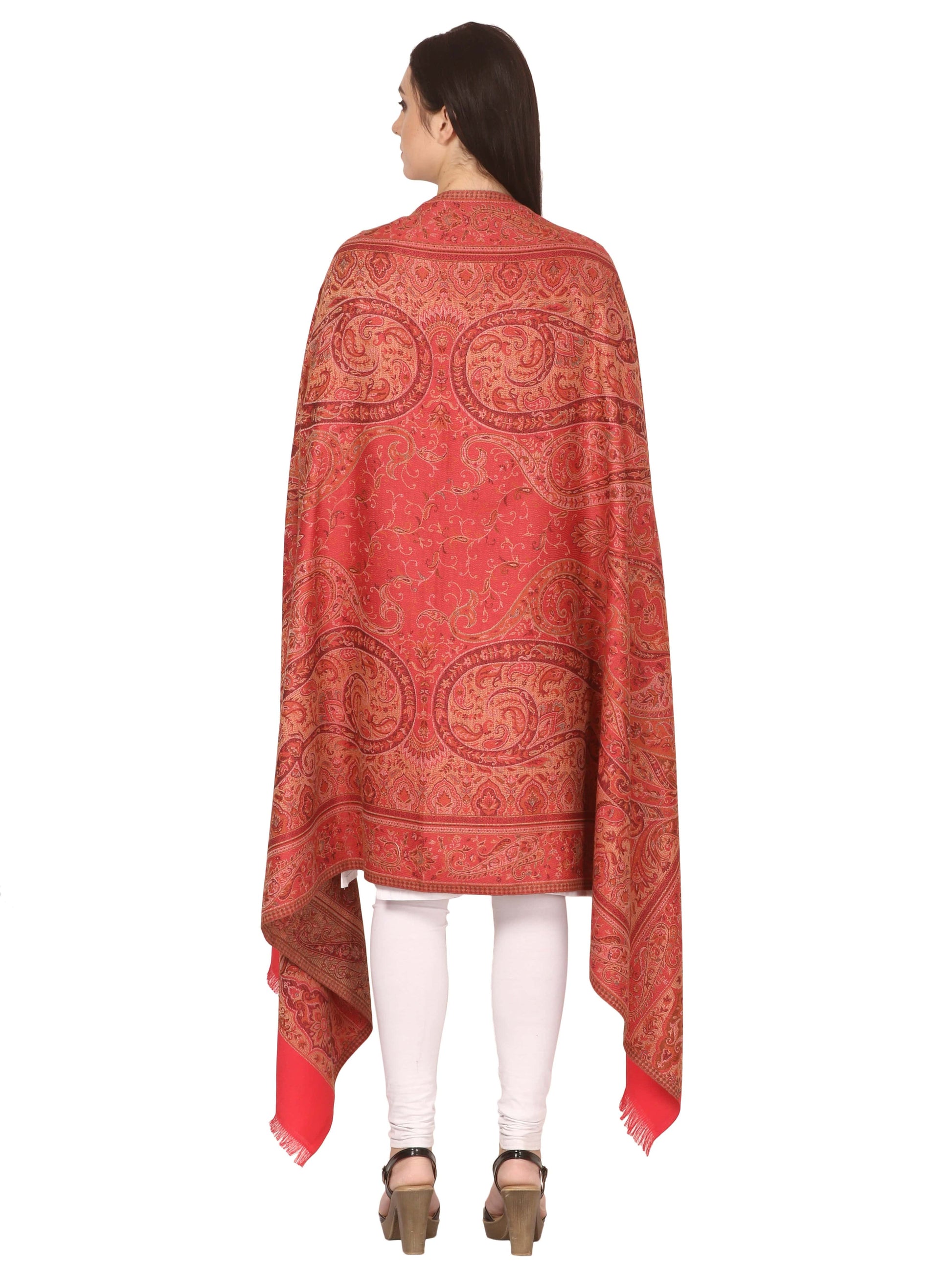 Pashtush India 100x200 Pashtush Women's Kashmiri Shawl, Faux Pashmina Design, Pink