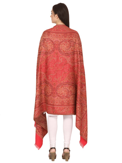 Pashtush India 100x200 Pashtush Women's Kashmiri Shawl, Faux Pashmina Design, Pink