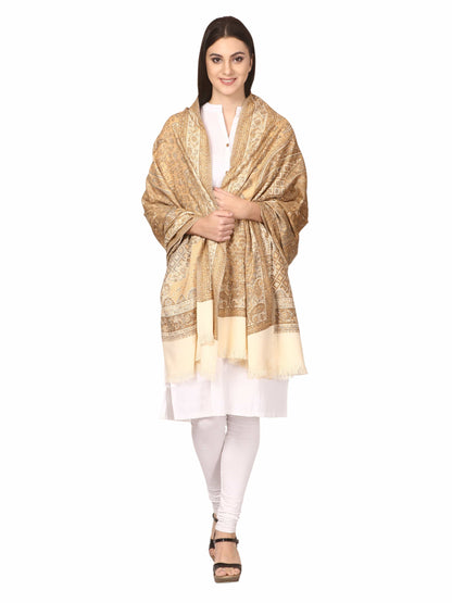 Pashtush India 100x200 Pashtush Women's Kashmiri Shawl, Faux Pashmina Design, Sahara