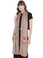 Pashtush India Womens Shawls Pashtush Women's Kingri Border Embroidery Shawl, Fine Wool, Taupe
