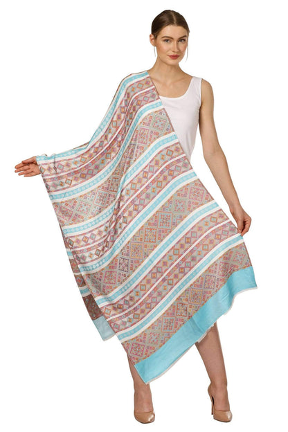 Pashtush India 70x200 Pashtush Women's Multicoloured Bamboo Scarf, Aztec Collection