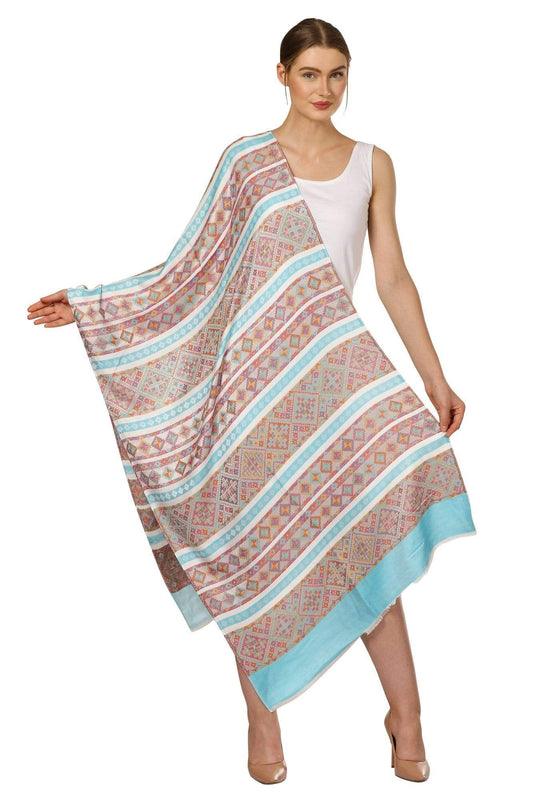 Pashtush India 70x200 Pashtush Women's Multicoloured Bamboo Scarf, Aztec Collection