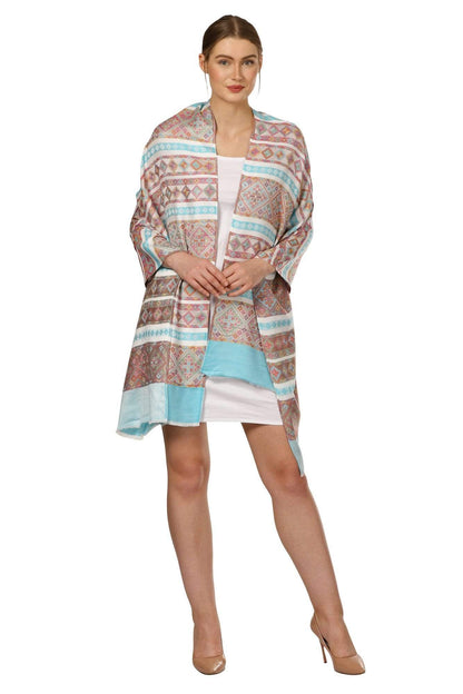 Pashtush India 70x200 Pashtush Women's Multicoloured Bamboo Scarf, Aztec Collection
