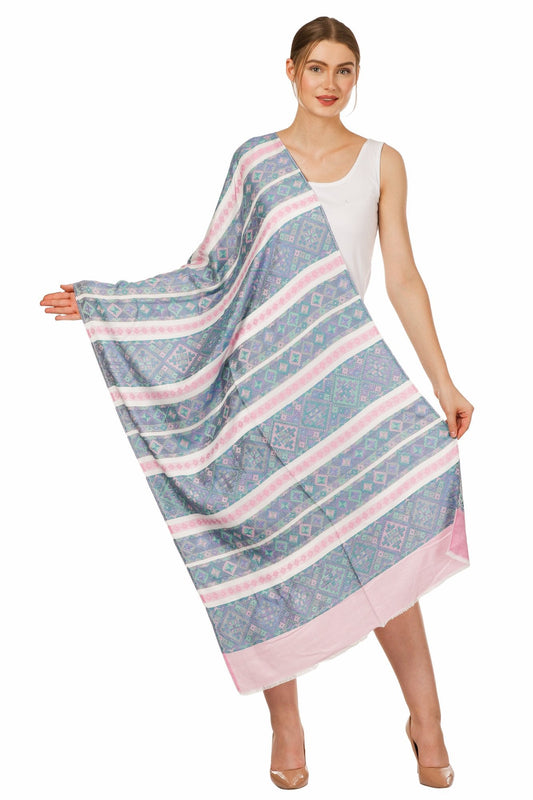 Pashtush Women'S Multicoloured Soft Bamboo Scarf, Aztec Collection