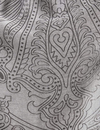 Pashtush India 70x200 Pashtush Women's Paisley Design, Soft Bamboo Scarf, Black and Grey