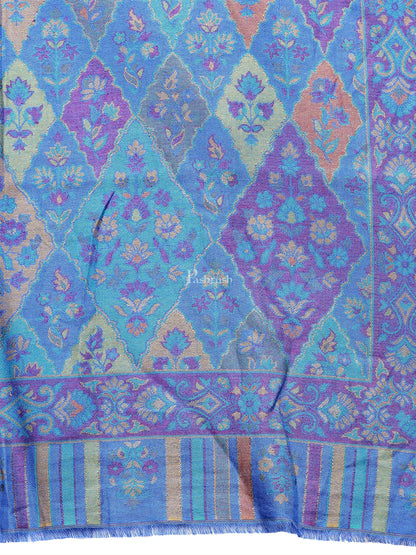Pashtush India Womens Stoles and Scarves Scarf Pashtush Women'S Paisley Design, Soft Bamboo Scarf, Blue