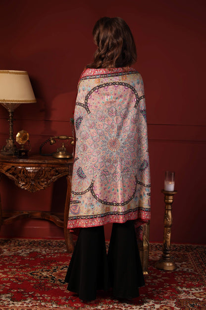 Pashtush India 100x200 Pashtush Women's Pure Pashmina Handmade Kalamkari Shawl, Multicoloured