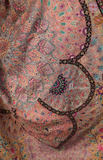 Pashtush India 100x200 Pashtush Women's Pure Pashmina Handmade Kalamkari Shawl, Multicoloured