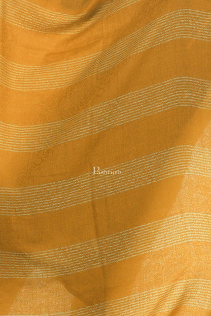 Pashtush India Womens Stoles and Scarves Scarf Pashtush Women'S Reversible Blended Fine Wool Stole - Mustard
