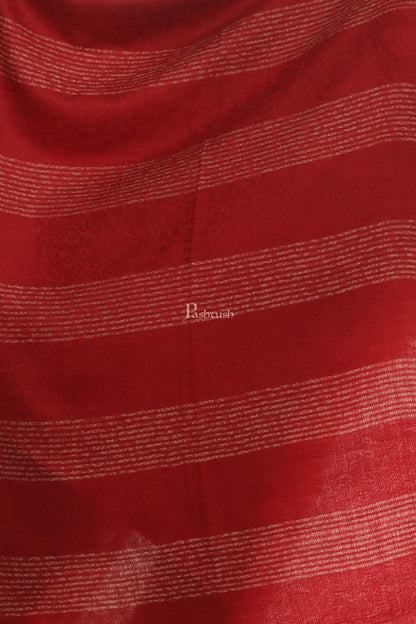 Pashtush India Womens Stoles and Scarves Scarf Pashtush Women'S Reversible Blended Fine Wool Stole - Scarlet Red